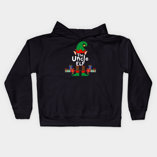 Funny Family Matching Christmas Uncle Elf Kids Hoodie by Mind Your Tee